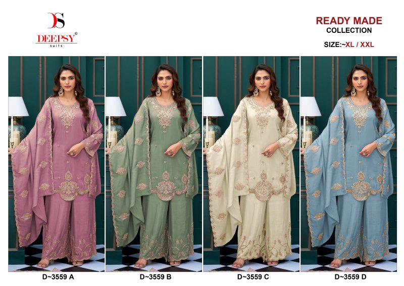 D 3559 A To D By Deepsy Viscose Tissue Silk Pakistani Suits 